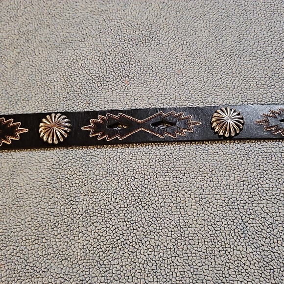 Women's Nocona Black Silvertone Rhinestone Western Belt Size Large - Picture 11 of 16